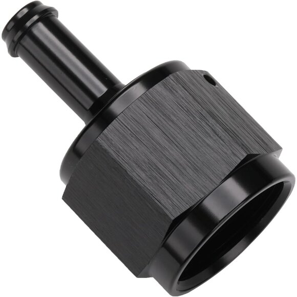 10AN Female to 5/16 Barb Hose Fitting Adapter Straight Swivel Aluminum Black - Picture 3 of 4